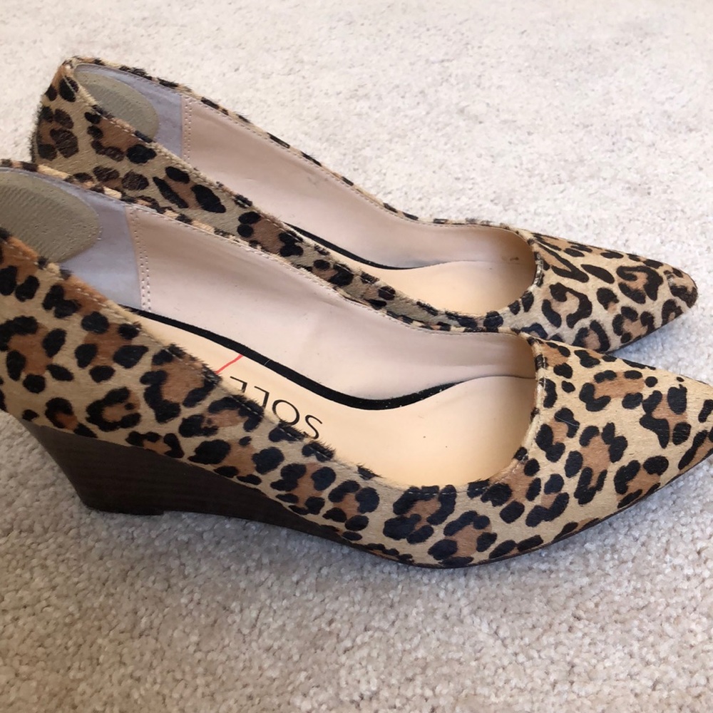 Sole Society leopard haircalf leather wedges